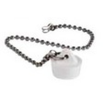 TAPPO PER PILETTA IN GOMMA BIANCO DIAM. 29 MM. C/CATENELLA