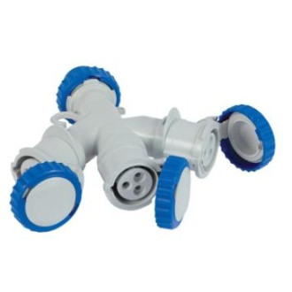 MULTIPRESA 1SPINA+3 PRESE IP67 220V BLU