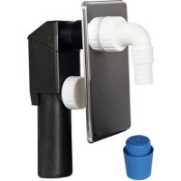 SIFONE LAVATRICE AD INCASSO CON PIASTRA ACCIAIO INOX USCITA DIAM.40-50 MM