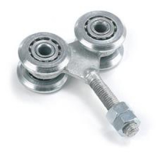 CARRELLO PER CANCELLI SOSPESI CON 4 RUOTE DIAM. 24 MM