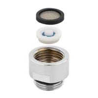 RACCORDO LIMITATORE DI PORTATA PER DOCCIA DA 6 LT/MIN IN OTTONE CROMATO D.27 CON O-RING