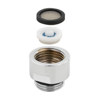 RACCORDO LIMITATORE DI PORTATA PER DOCCIA DA 6 LT/MIN IN OTTONE CROMATO D.27 CON O-RING