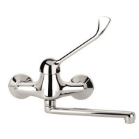 MISCELATORE LAVELLO A PARETE C/LEVA CLINICA 40 CM CANNA 18 CM
