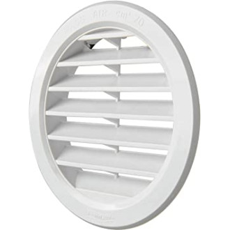 GRIGLIA TONDA DA INCASSO PLASTICA BIANCA DIAM INT. 76 MM EST. 96 MM
